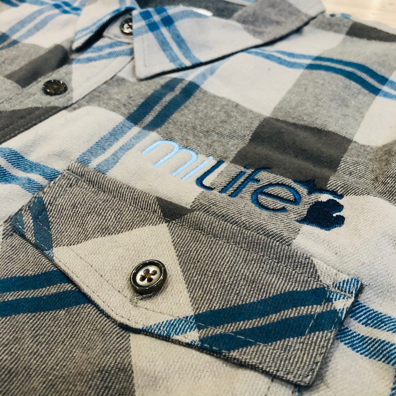MiLife Gray Button Down Flannel
