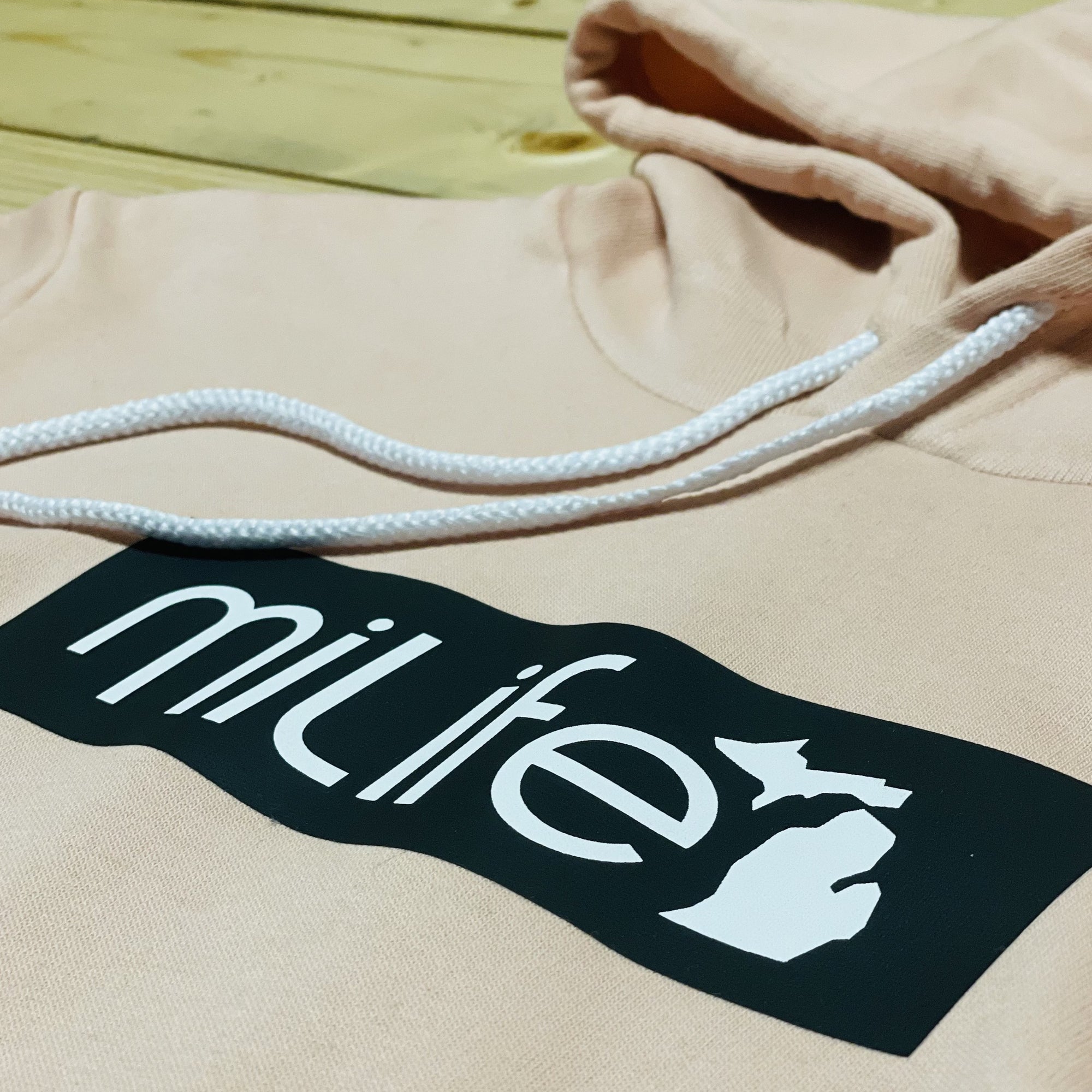 Milife comfy fleece hoodies are great for any michigan occasion. whether you're in grand rapids, traverse dirt, Detroit, ann arbor, or Lansing, our clothing is perfect for your michigan day.