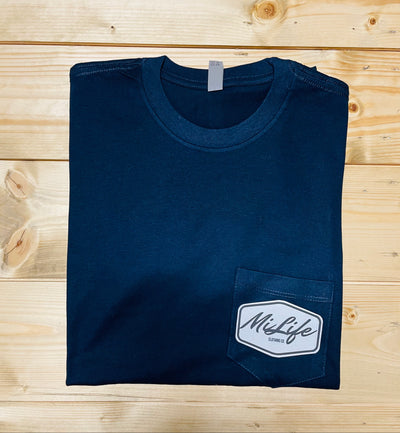 One of MiLIfe's most comfortable t-shirts is our pocket tee. We have several colors and several locations this t-shirt can be purchased in fromGrand Rapids to Detroit, Lansing, Ann Arbor, and Traverse City. Enjoy our Michigan made clothing by MiLIfe